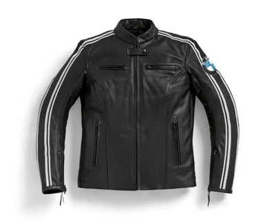 Black BMW Motorbike Racing Armor Protected CE Approved Leather Jacket For Mens