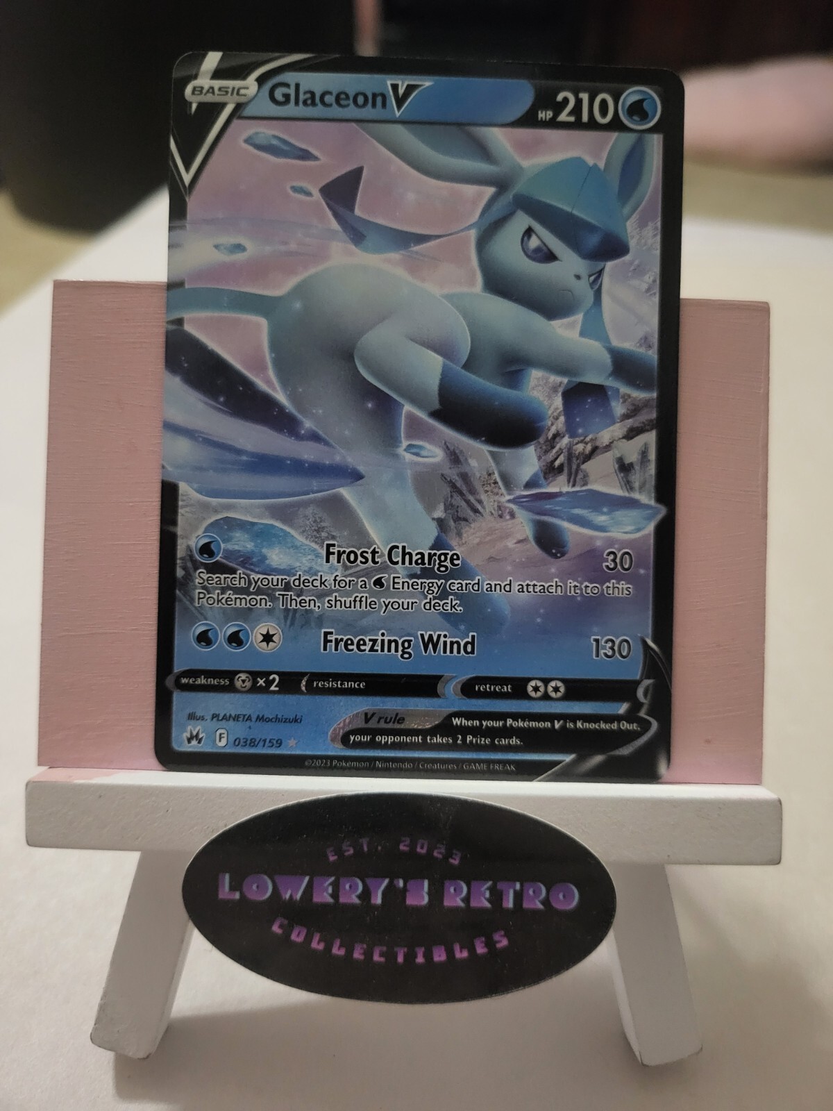 Glaceon V 038/159 RARE Crown Zenith Pokemon TCG Card NM