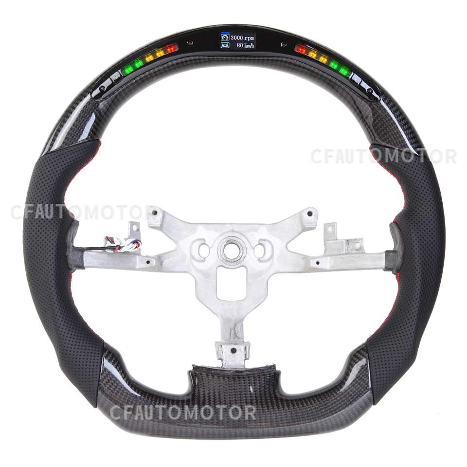 Fit 雪佛兰 Corvette C6 ZR1 Z06 真碳纤维 LED 方向盘 2006 - 2011 — 第 4/4 张图片