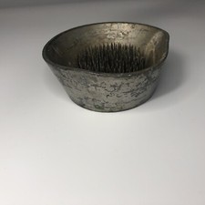 Vintage Round Metal bowl Frog Spike Flower Floral Frog Florist Frog Heavy Weight