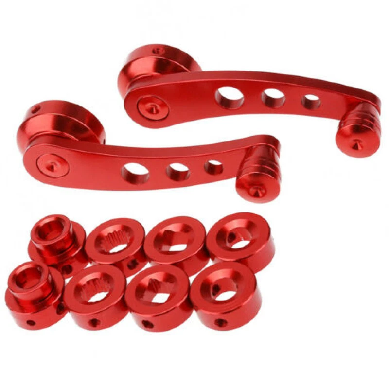 2Pcs Universal Aluminum Manual Car Window Riser Handles Kit 4.49" 114mm Black Foto 2 de 4