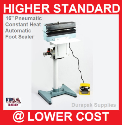 16'' Pneumatic Constant Heat Automatic Foot Sealer Seal Plastic Poly Film Bags