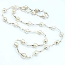 Tiffany  Co Sterling Silver 10mm Bead Ball Necklace 36" Long