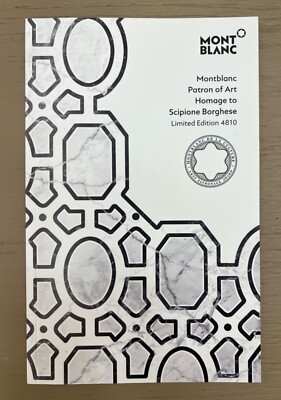 NEW MONTBLANC Patron of Art Scipione Borghese Book Brochure Limited Ed 4810