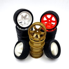 1/10 RC Car Wheels & Tyres GOLD Volk Rays TE37 Rota Alloy Style Tamiya FTX HPI