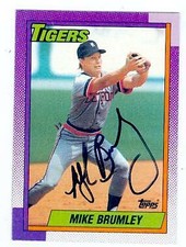 Mike Brumley autographed baseball card (Detroit Tigers) 1990 Topps #471
