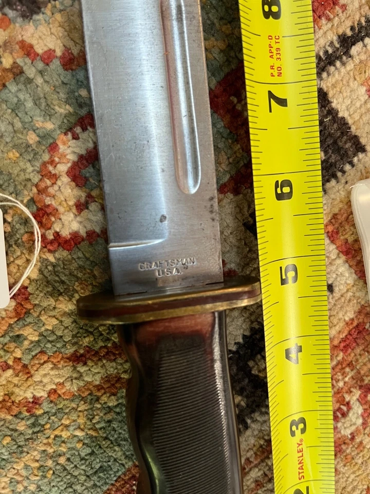 Cuchillo Bowie Big Craftsman EE. UU. de colección modelo temprano (26036) Foto 3 de 4
