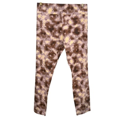 LOGO Lori Goldstein Boho Leggings Size XL Petite Tie Dye Brown Stretch NWOT