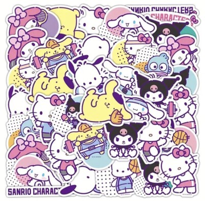 Random Kawaii Sanrio Hello Kitty & Friends Sports PVC Stationery Stickers 10pc