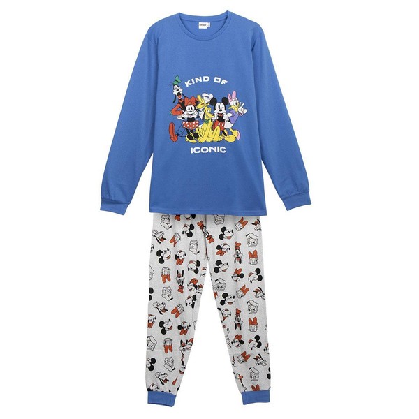 Langarm-Pyjama Single Jersey Mickey Mouse Blau - S | MäNnlich Cerdà-image