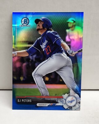 DJ PETERS 2017 Bowman Chrome BLUE REFRACTOR ~ #'d /150 ~ DODGERS