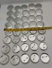 BLANK BUTTON PIN BACKS pin blanks pin supply round supply LOT OF 20 Arts Crafts
