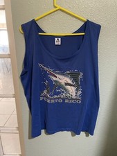 VINTAGE American Puerto Rico Marlin Tank Top Men's T-Shirt Size L Made In USA