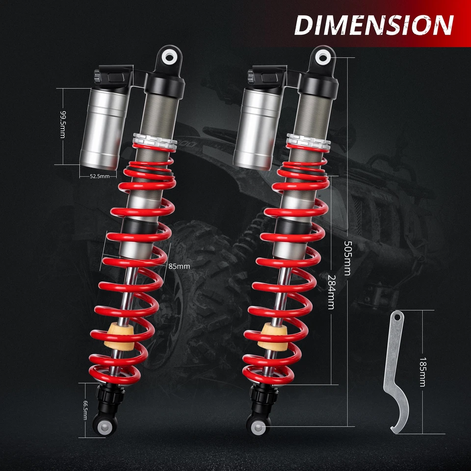 UTV STAGE 5 FRONT AIR SHOCKS ABSORBERS FOR 2009-2014 POLARIS RZR S 800 EFI 4 800 - Image 2 of 4