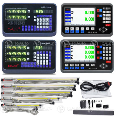 2/3 Achsen Digitalanzeige DRO 1µm TTL lineare Skala Scale Fräsdrehmaschine CNC