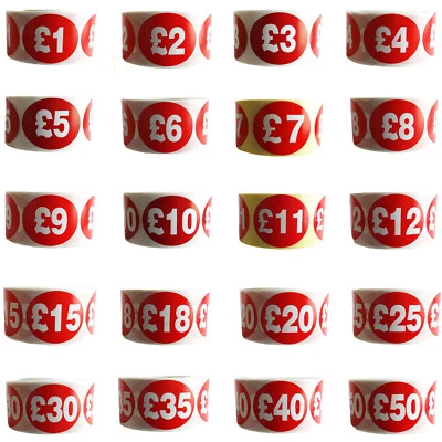 MY SHOPFITTINGS LTD. 500x RED Sign SELF Adhesive Stickers Sticky Labels Swing Labels for Retail Price