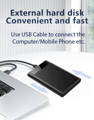 UTHAI 1TB External Hard Disk Drive Portable HDD 2.5" USB-C/USB3.1 For Notebook PC Mac