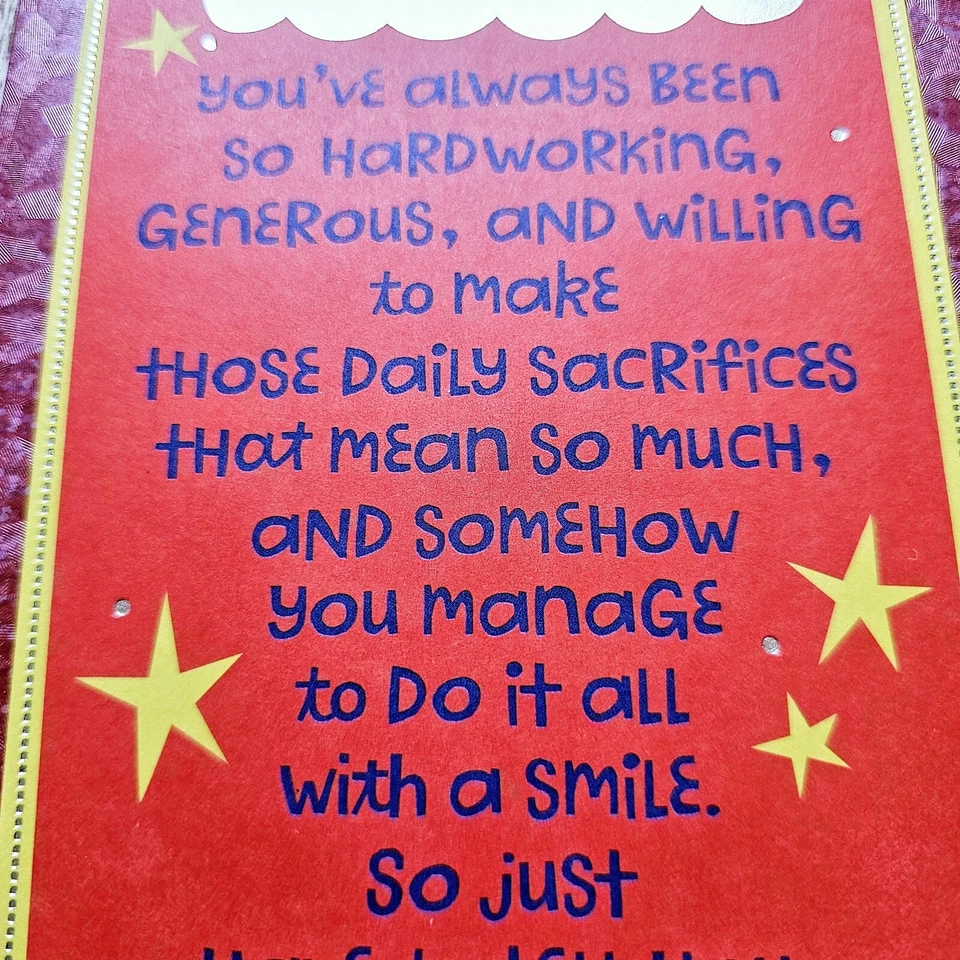 Tarjeta de cumpleaños American Greetings para papá estrellas rojas plateadas You Da Man Foto 4 de 4