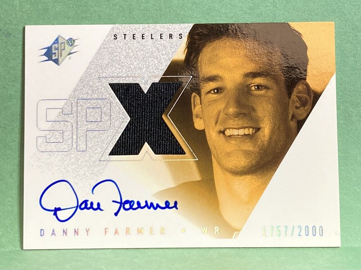 2000 SPx DANNY FARMER Rookie Jersey Autograph /2000 Card #140