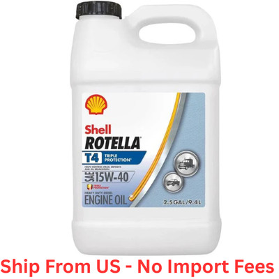 NEW! Shell Rotella T4 15W-40 Conventional Heavy Duty Diesel Engine Oil, 2.5 Gal