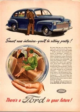 Ford 1946 Sedan Ford in Your Future Smart Interiors Vintage Print Advertisement