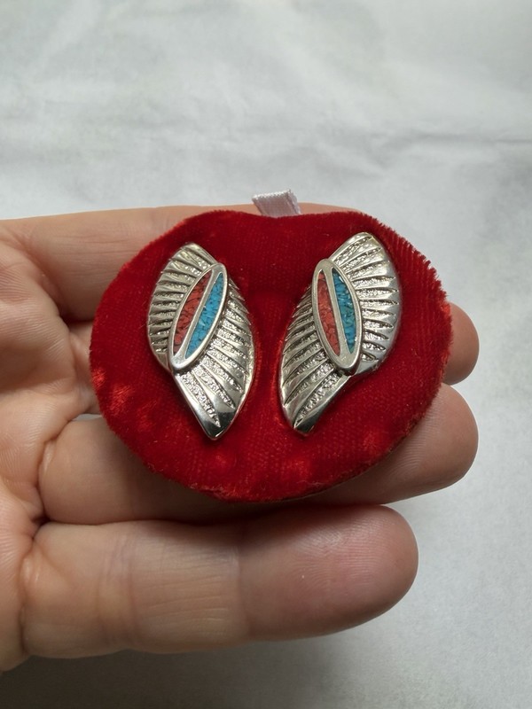Navajo jewelry Vintage Marked Earrings