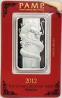2012 PAMP Suisse Lunar Year of the Dragon 1 oz Fine Silver Bar