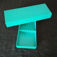 Vintage Blue Plastic Cassette Tape Storage Case Holds 15 Dynasound Organizer