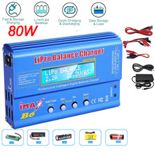 80W Fast Digital Balance Charger for iMAX B6 AC LCD RC LiPo LiFe NiCD Battery