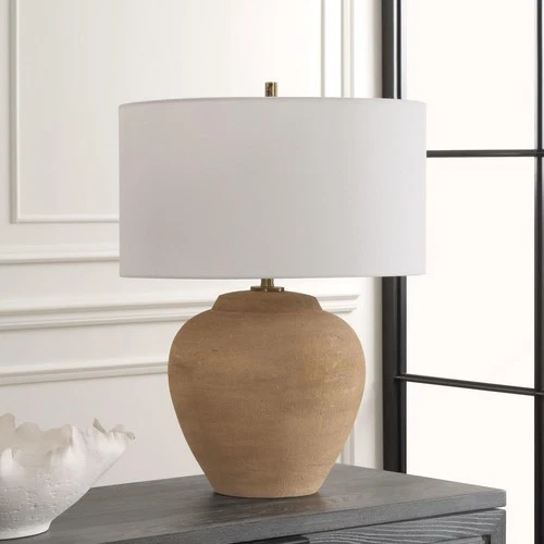 Uttermost 30347-1 Treviso Table Lamp Terracotta and Antique Brass - Picture 5 of 7
