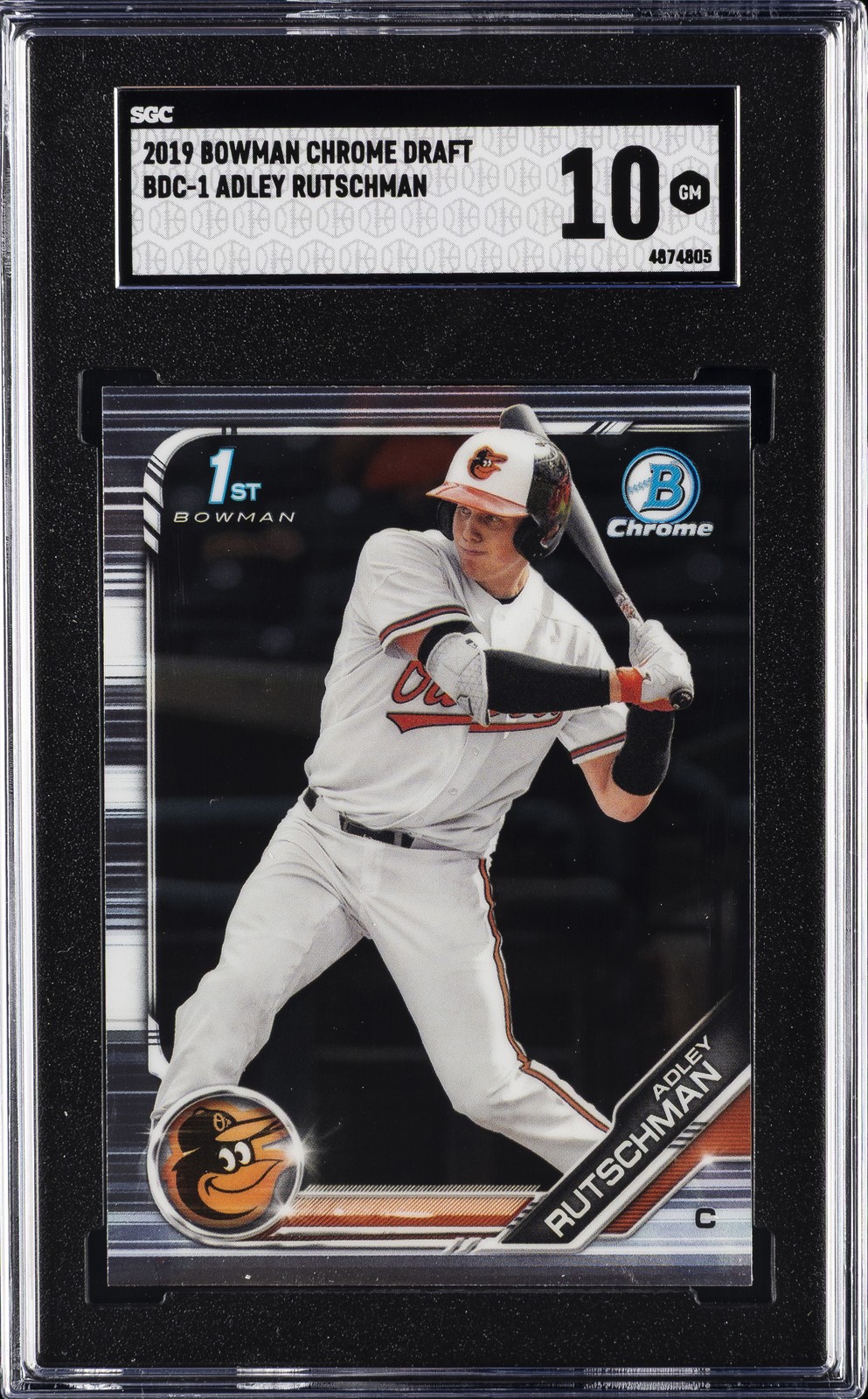 2019 BOWMAN CHROME DRAFT #ADLEY RUTSCHMAN BDC-1 SGC 10 GM