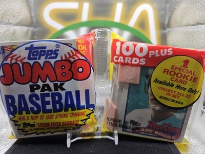 1989 Topps Baseball Jumbo Pak 101 Cards Sealed Wade Boggs On Top
