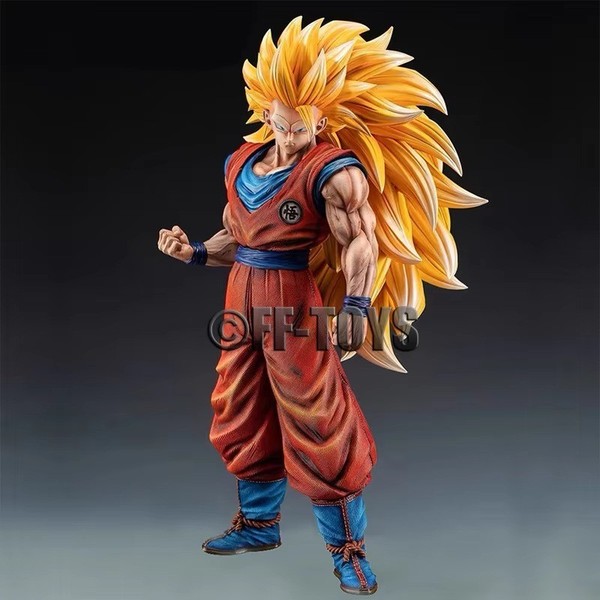 SSJ3 Goku Figura Dragon Ball Z Super Saiyan 3 PVC Estatua 30cm Modelo de Exhibición