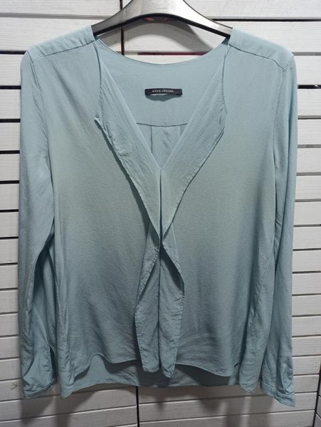 Women Rene Lezard Shirt Turquoise Silk S