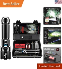 30W Super Bright Rechargeable Flashlight – Waterproof & Adjustable Focus