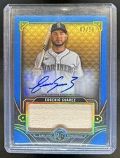 2022 Triple Threads Eugenio Suarez Auto Single Jumbo Relics Bat Sapphire #/10