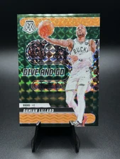Damian Lillard 2024-25 Mosaic Orange Fluorescent Give and Go /25