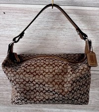COACH Vintage Y2K Signature Soho Hobo Small Handbag Bag Canvas Brown Mini Rare