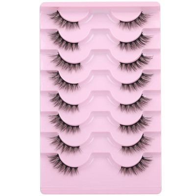 Half Lashes Natural Looking Cat Eye Lashes Accent Eyelashes Multi-Layers Wispy F