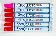 GP-X Classic Valve Action All Purpose Paint Marker Red & Pink 6-Pack