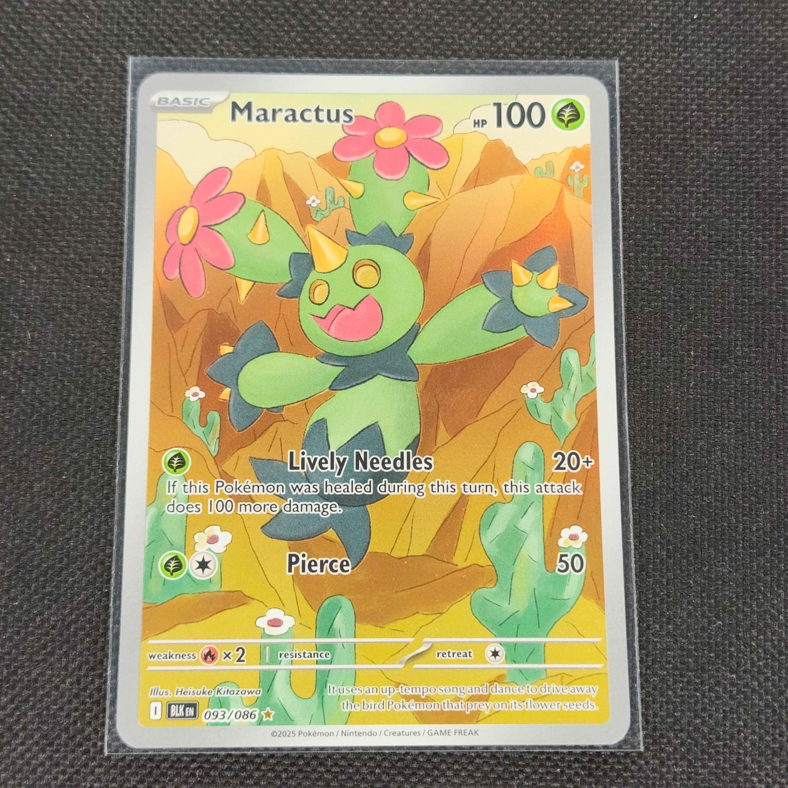 Maractus - 093/086 - Illustration Rare - Black Bolt - Pokemon Card - NM/M