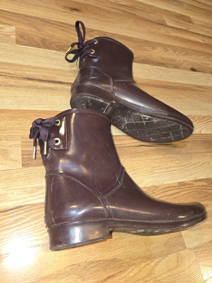 Botas de lluvia al tobillo impermeables moradas Michael Kors, talla 10 (US) Foto 4 de 4