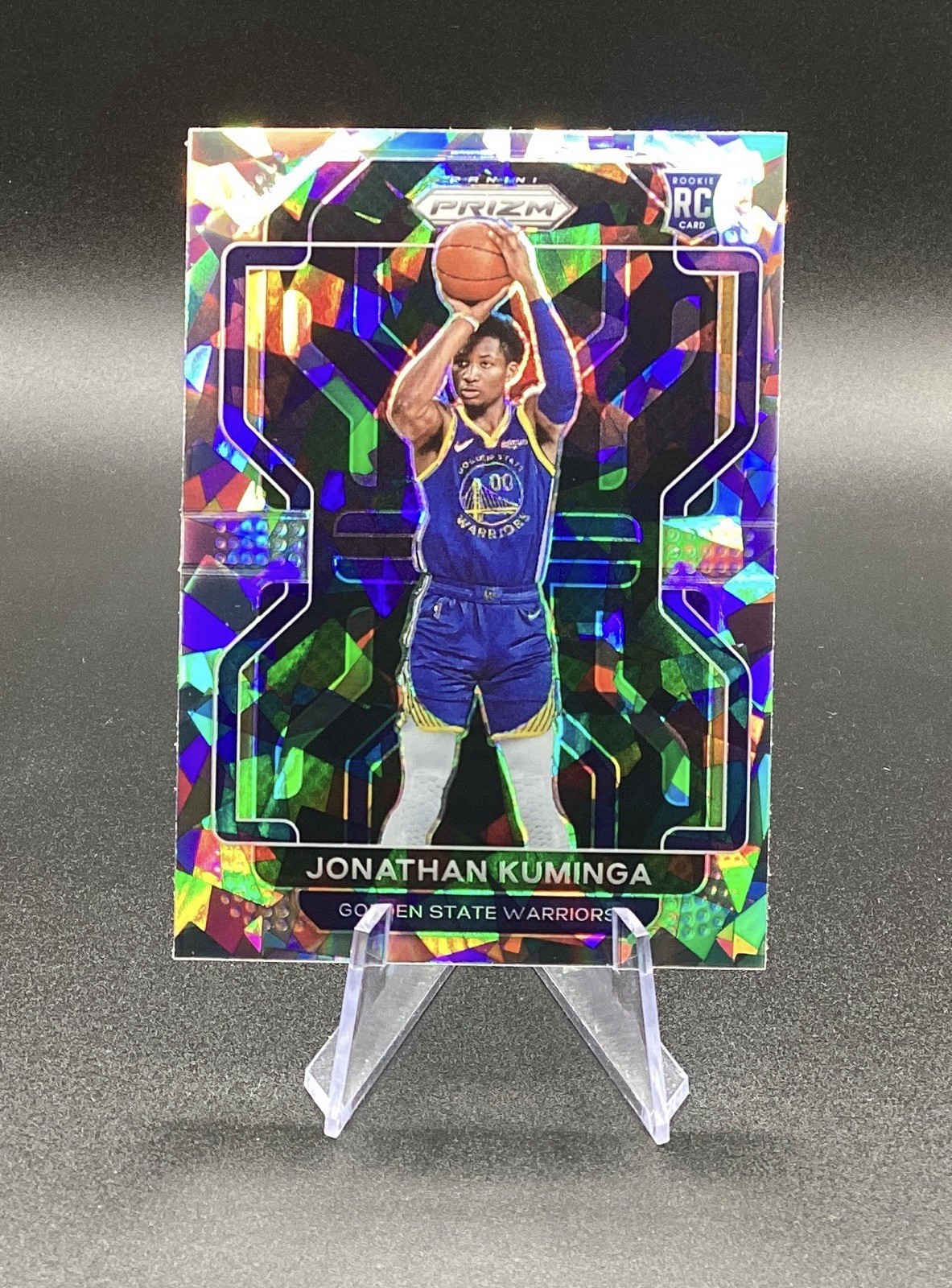 2021-22 Panini Prizm JONATHAN KUMINGA Cracked Ice Prizm Rookie RC Warriors #307
