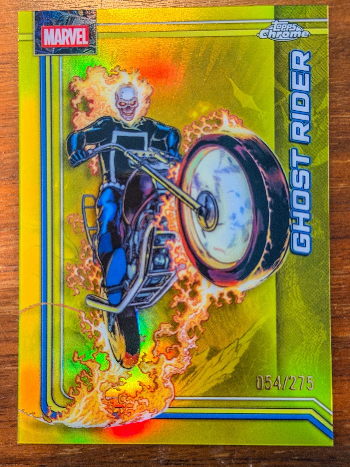 2026 Topps Chrome Marvel Ghost Rider YELLOW REFRACTOR /275 #041 NM-MT