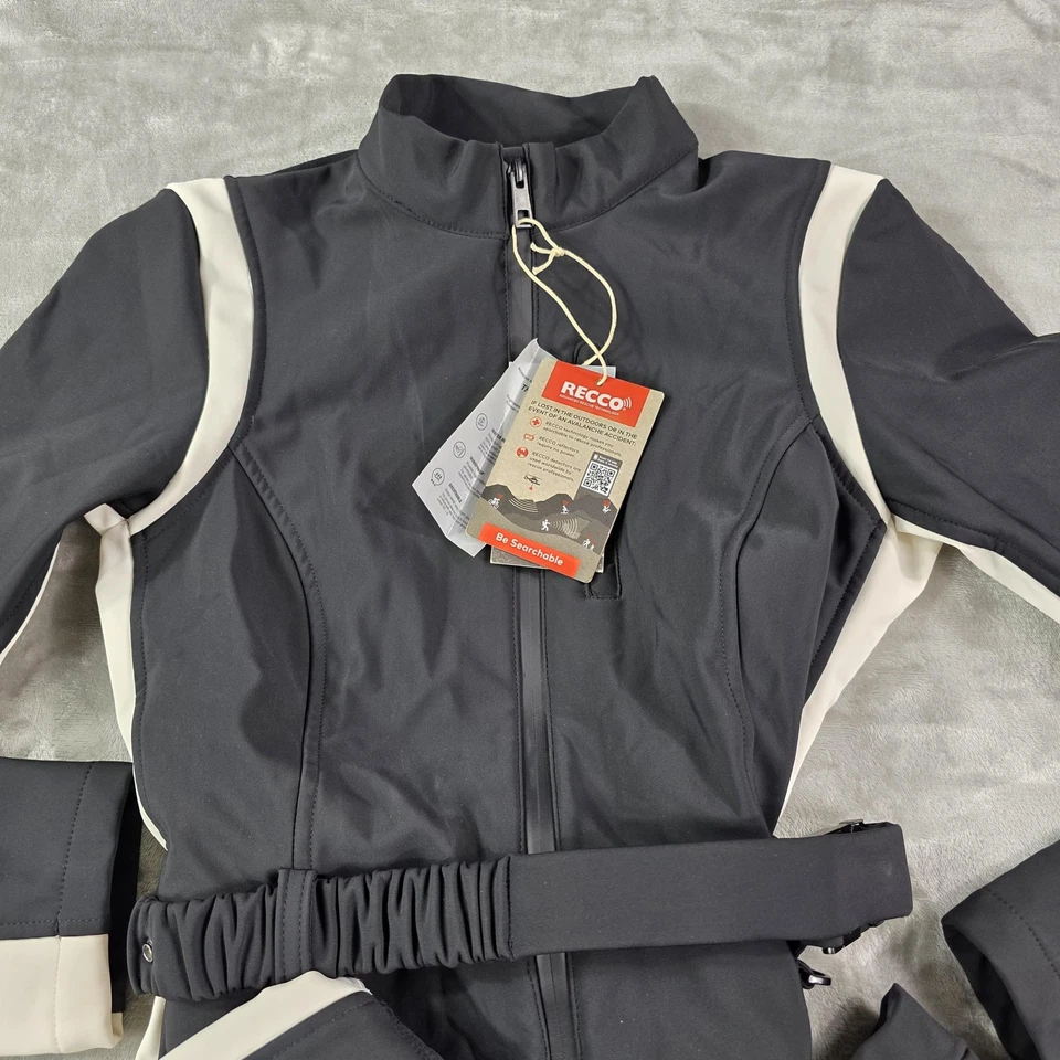 Traje de esquí de una pieza grande negro blanco RECCO con cinturón Zara Ski Collection para mujer Foto 2 de 4
