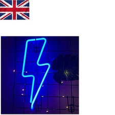 Charming Blue Lightning Bolt Neon Sign - USB & Battery Powered Night Light