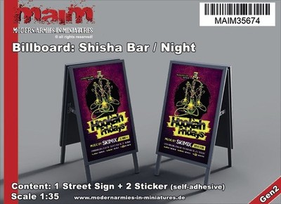 Billboard / Werbeschild Shisha Party / Night / 1:35