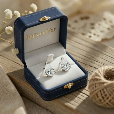 1 kt Ohrringe Weißgold Geschenkbox Laborgefertigt VVS1/D/Top Diamant Testpass