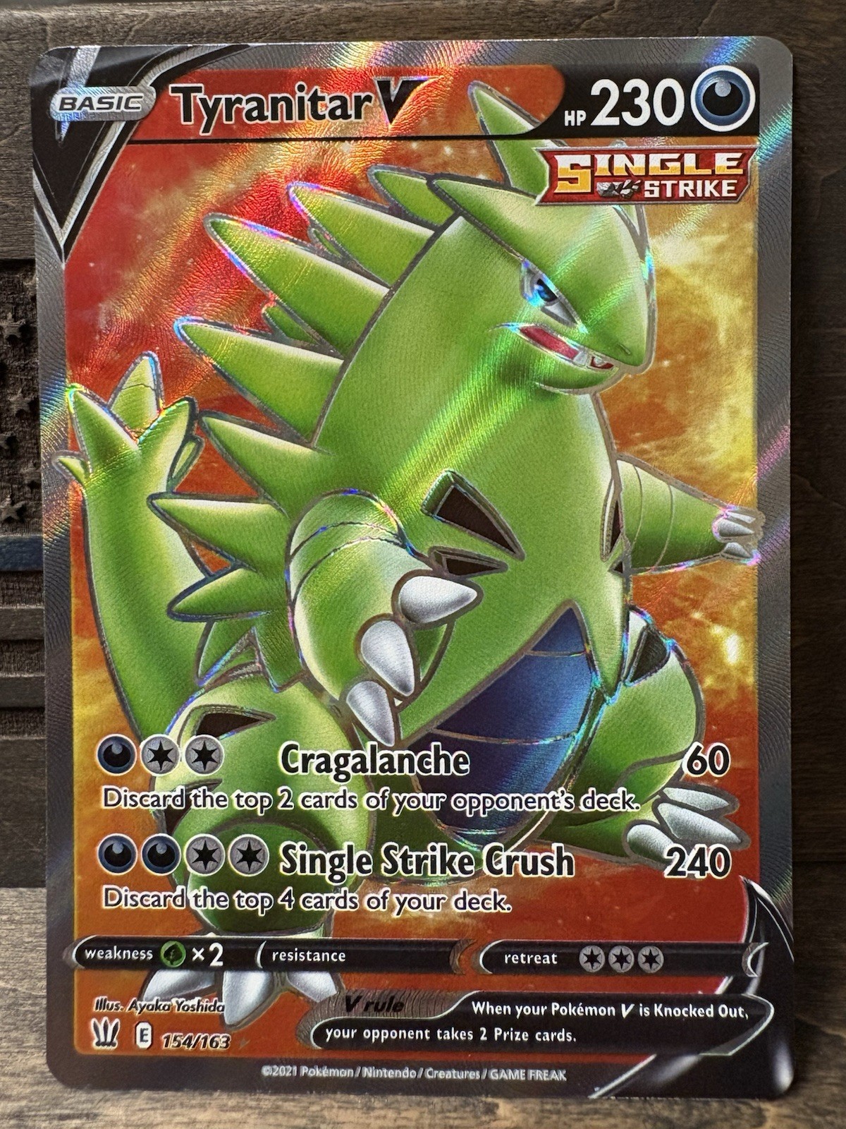 TYRANITAR V 154/163 FULL ART BATTLE STYLES POKEMON TCG NM