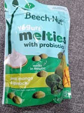 BEECH NUT YOGURT MELTIES TODDLER SNACKS PEAR MANGO AND SPINACH 1 OZ LOT OF 14